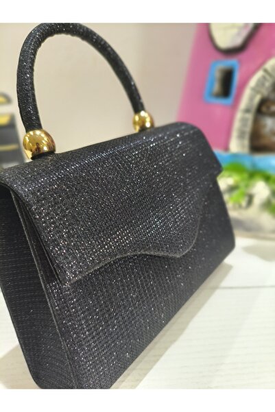 ikosga Silvery Black Stylish Evening Dress Box Bag