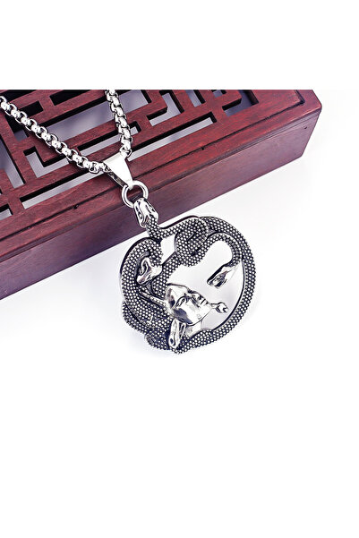 Viking Medusa Design S+ Quality 316L Stainless Tarnish Free Steel Chain Necklace