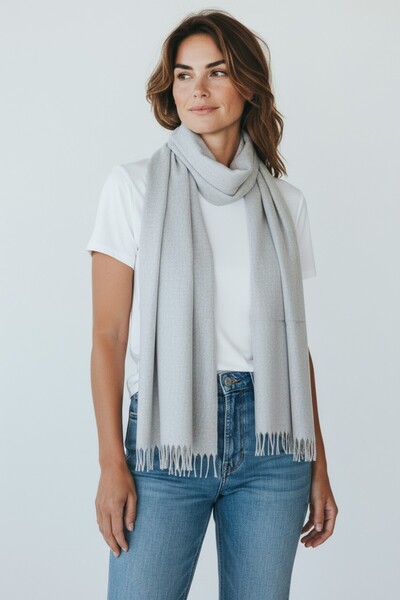 Disanuva Women's Winter Cashmere Textured Shawl Soft and Warm Scarf Model - Mother's Shawl Knitted