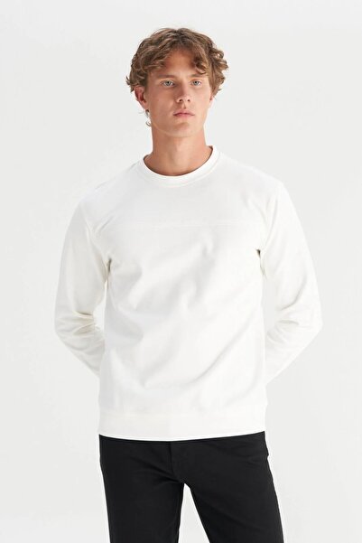 WRANGLER Crew Neck White Men's Sweatshirt W2520534100 White Sweatshirt
