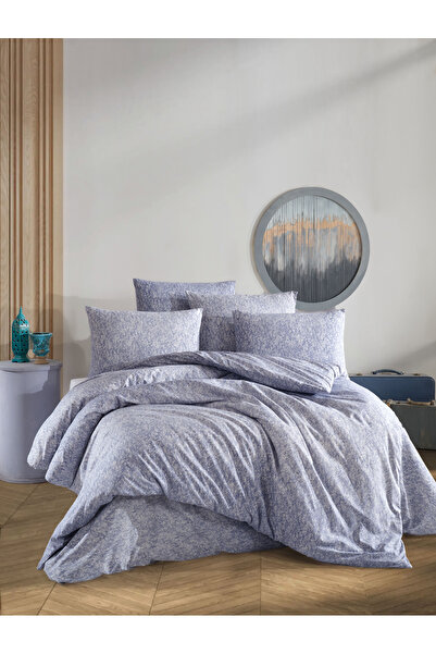 PERLE MAİSON Perlemai̇son Double Size Ranforce Bedding Set'Marble Blue'