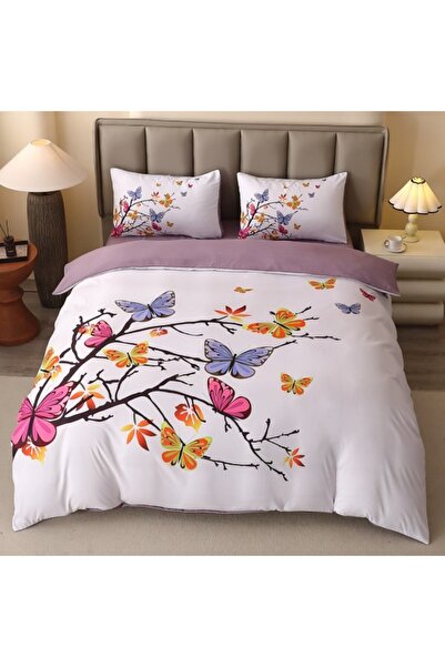 CumparaMisim Lenjerie pat dublu, FINET, Imprimeu Digital 5D cu Fluturi - Iden...