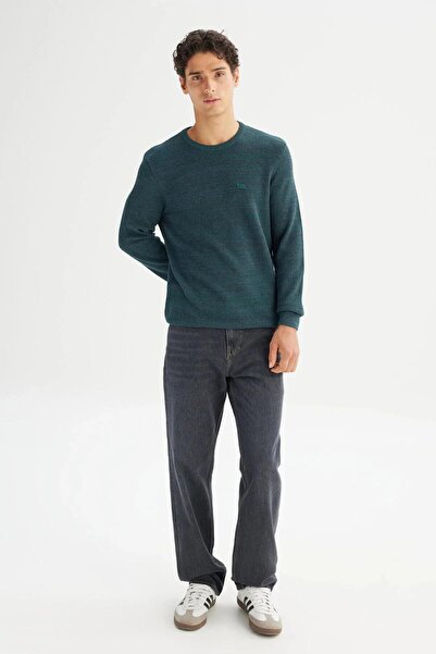 Lee Ανδρικό πουλόβερ με λογότυπο από βαμβακερό πουλόβερ με κανονική εφαρμογή L2520364 405