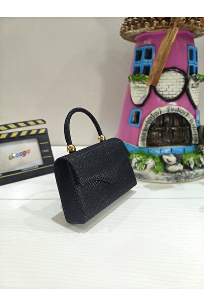 ikosga Silvery Black Stylish Evening Dress Box Bag