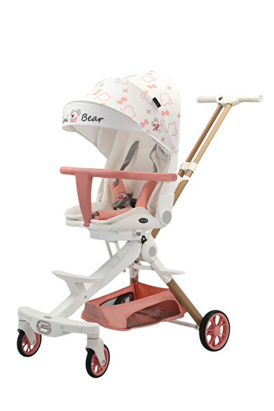 L-Sun Sport stroller C2 Deluxe White pink, reversible, foldable, lights and music, 6-36 months