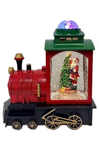 Craciun tren luminat Mos Craciun, Muzical cu Ventilator zapada ( cu batteri s...