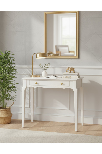 Wooding Mobilya 90 Cm Masif Konik Krem Dresuar