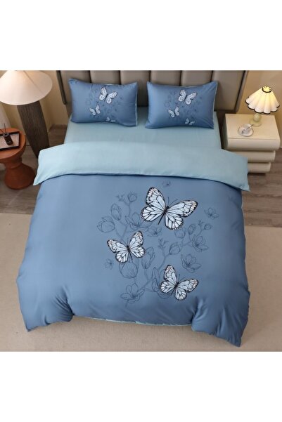 CumparaMisim Lenjerie pat dublu, FINET, Imprimeu Digital 5D cu Fluturi - Iden...
