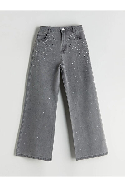 LC Waikiki Lcw Kids Gray Wideleg Girls' Jeans