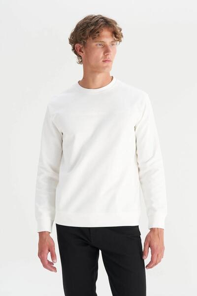 WRANGLER Crew Neck White Men's Sweatshirt W2520534100 White Sweatshirt