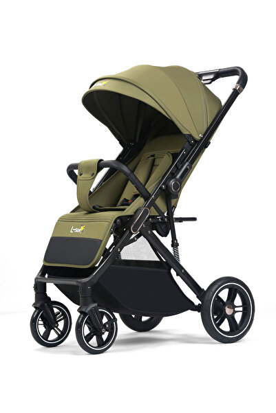 L-Sun Sport stroller Q1, Green, reversible handle, sleep position, foldable, 6-36 months