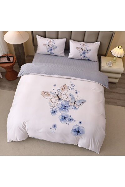 CumparaMisim Double bed linen, FINET, 5D Digital Print with Butterflies - Identical to the picture, With ELASTIC, 4 pieces