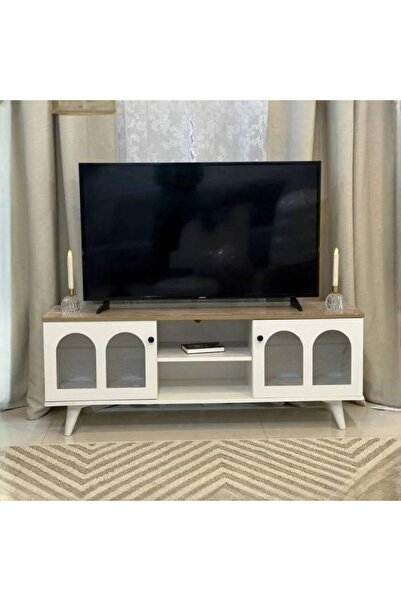 LAMST Plasma table with brown top and 2 drawers