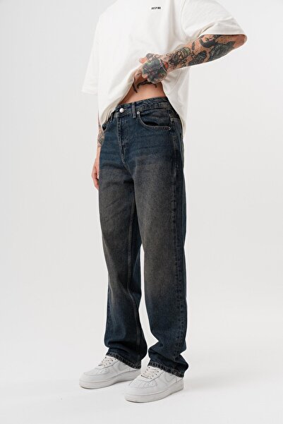 Respire Men's Washed Baggy Pants Tint Blue