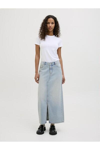 JJXX Fusta lungă din denim Jxlaura Hw albastră pentru femei Dnm Etek 12272980-Lightblue