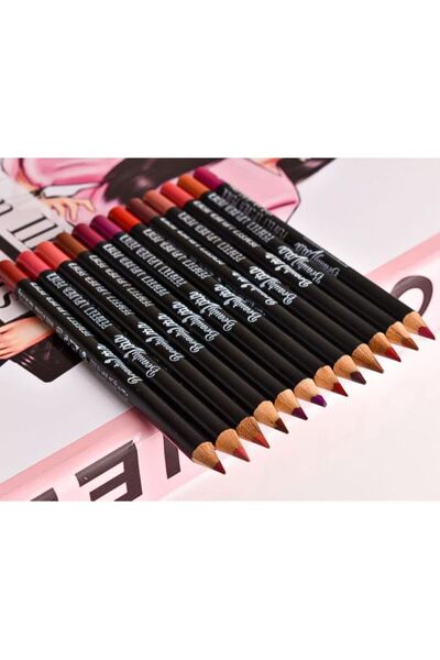 Beauty Lara Waterproof Lip Liner Pencil Set - 12 Pieces