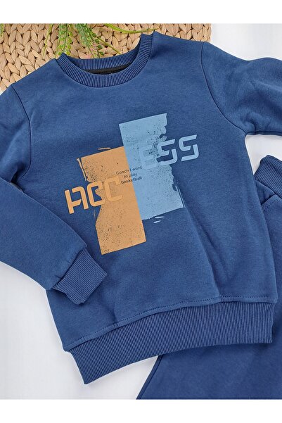 Butik Boy's Tracksuit Set 3 Thread Sh Fleece-Lined Winter Thick Premium Quality with Fleece Inside