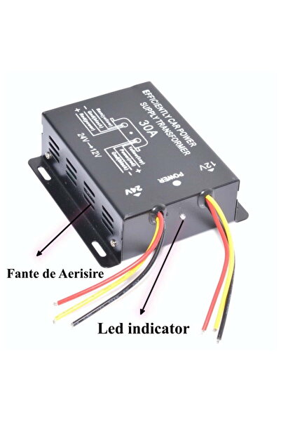 ElectroAZ Convertor de tensiune auto pentru curent 24V-12V DC, 30A
