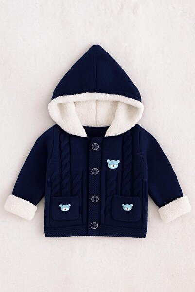 Butik ERKEK BEBEK KAPÜŞON DETAYLI TRİKO CEKET - HIRKA