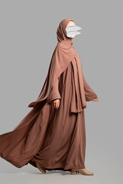 Lemaye Medina Silk Abaya Set - Yavruağzı