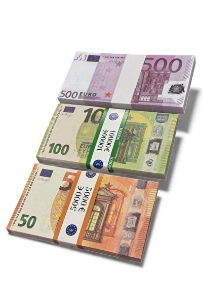 zemshop 3’lü Şaka ve Düğün Atma Parası Seti – 500 €, 100 € ve 50 € Oyun Paras...