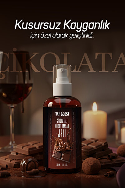 ManBoost Su Bazlı Çikolata Aromalı Kayganlaştırıcı Uyarıcı Masaj Jeli - 250 ML
