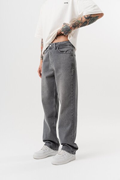 Respire Men's Washed Baggy Pants Dark Gray