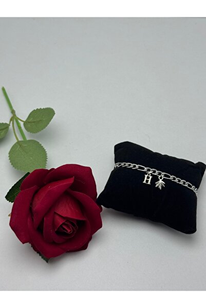 VENTİ VENTİSCA Non-Fading Rose with Steel Letter Clover Detail Bracelet New Y...