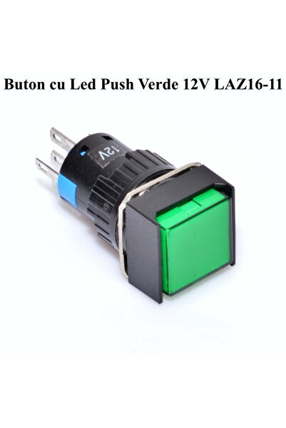 ElectroAZ Buton verde 12V - 16mm