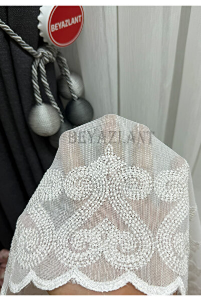 BEYAZLANT KALPLİNEVEYS GÜPÜRLÜ ETEK BAMBU MODERN 1/3 SIK PİLELİ TÜL PERDE |ÜT...