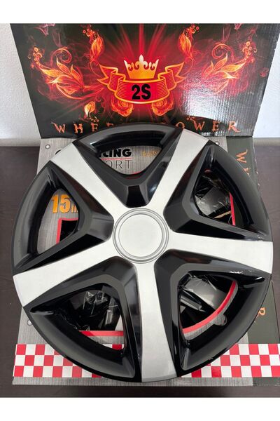 Universal 13"inç Her Araçla Uyumlu Çift Renk Jant Kapağı 4'lü Takım