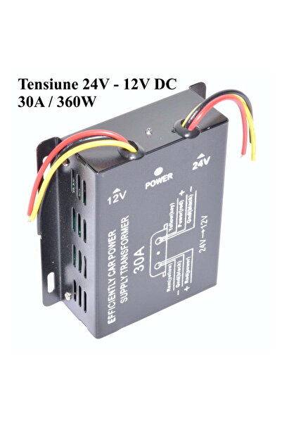 ElectroAZ Convertor de tensiune auto pentru curent 24V-12V DC, 30A