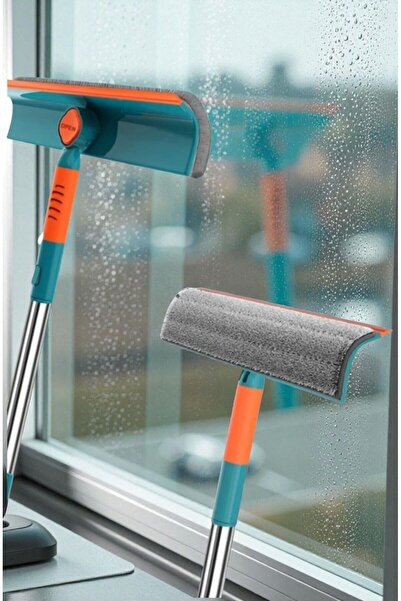 çt çeçem ticaret 180 Degree Rotatable Telescopic Double Sided Practical Glass Wiping Apparatus Extendable Glass Wiping Mop