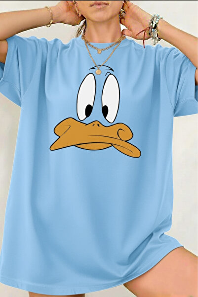 New Shine Rață cu imprimeu supradimensionat tricou