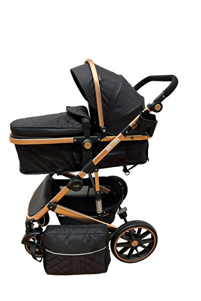 L-Sun 2 in 1 Stroller T1 Black, with suspensions, reversible, with bag, 0-36 months
