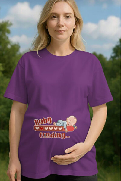 New Shine تي شيرت بيبي لوودينغ مطبوع قصة فضفاضة للحوامل