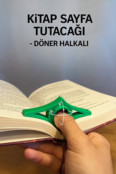 FrostBlack3d حامل صفحات الكتب – مساعد قراءة بطباعة ثلاثية الأبعاد مع حلقة دوارة