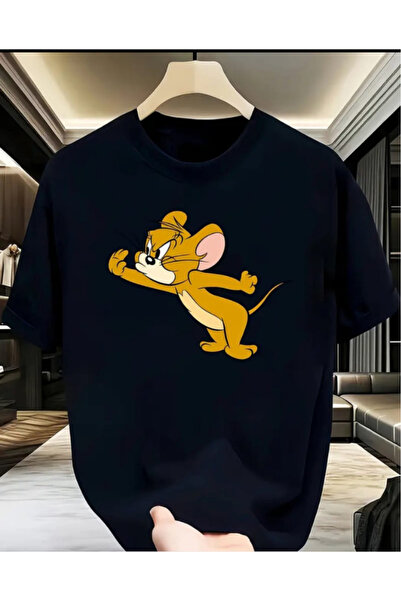 New Shine تي شيرت جيري مطبوع كبير الحجم