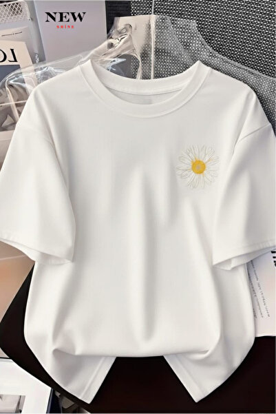 New Shine Tricou oversize cu imprimeu Daisy