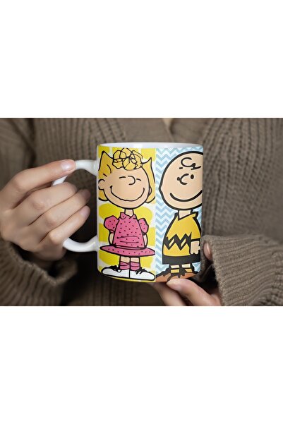 Beramussa Snoopy ve Charlie Brown Temalı Kupa Bardak - Renkli Çizgi Film Karakterli