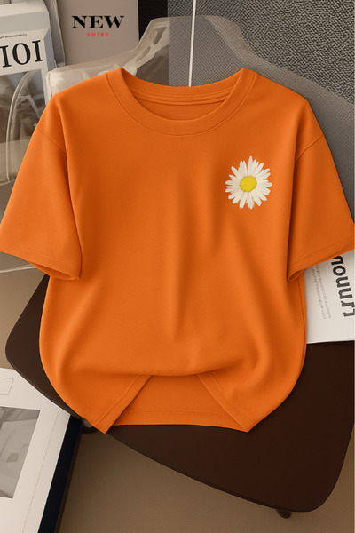 New Shine تي شيرت ديزي مطبوع كبير الحجم