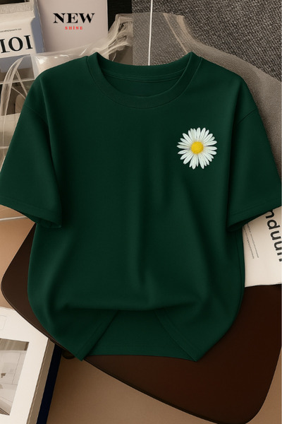 New Shine تي شيرت ديزي مطبوع كبير الحجم