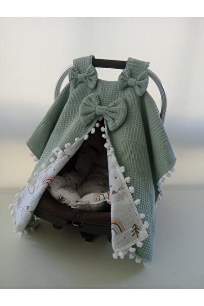 Wenaris % 100 pamuk muslin Puset örtüsü ve puset minderi 2 parça