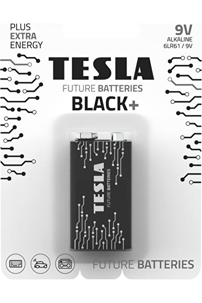 TESLA BATTERY Tesla Black 9 Volt Pil 2'li Alkalin Uzun Ömürlü,Duman Alarmı,Kumanda,Mikrofon,Oyuncak
