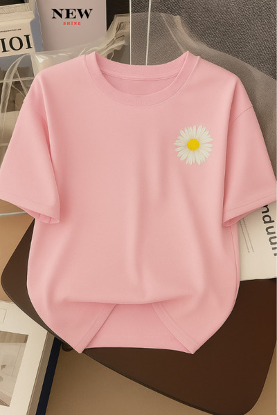 New Shine Μπλουζάκι Daisy Printed Oversize