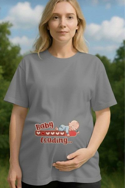 New Shine تي شيرت بيبي لوودينغ مطبوع قصة فضفاضة للحوامل