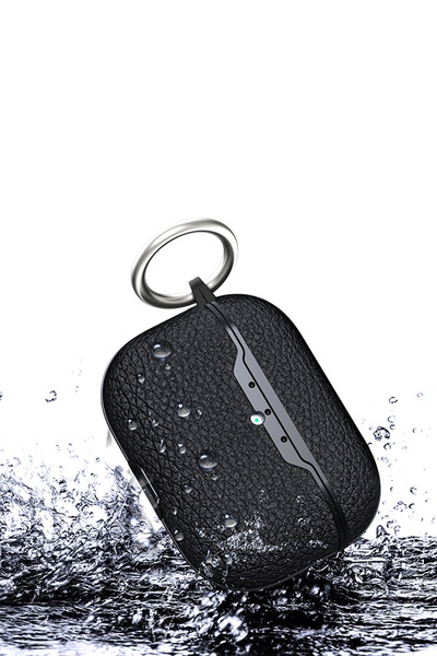 Nezih Case Apple AirPods Pro 3 Compatible Shock-Resistant Silicone Case with Leather-Look Strap Attachments