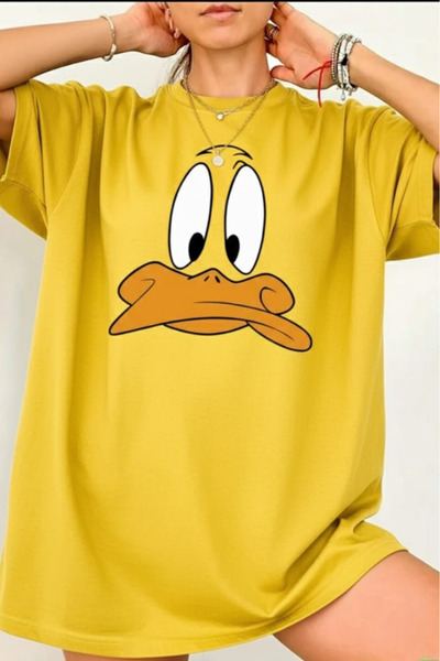 New Shine Rață cu imprimeu supradimensionat tricou