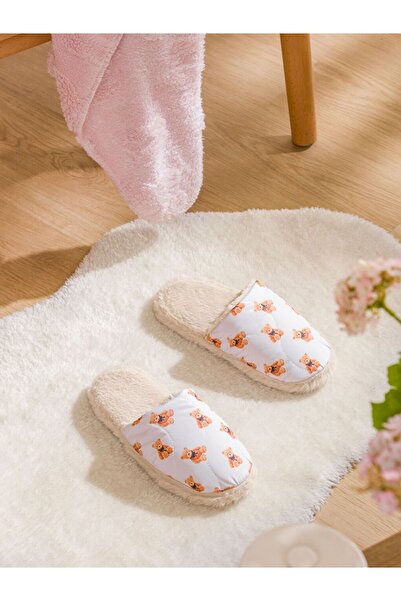 LC Waikiki Lcw Steps Bear Teddy Printed Women's House Slippers