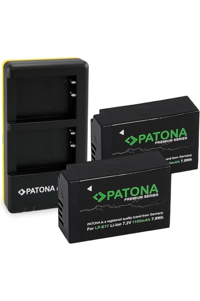 Patona Kit încărcător dual USB cu 2 baterii LP-E17 pentru Canon EOS 750D/760D...